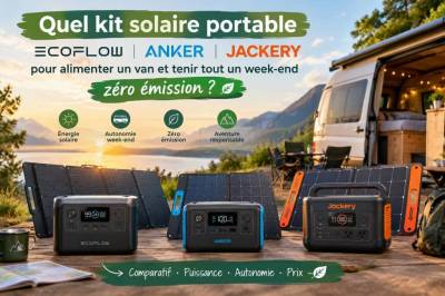 Quel kit solaire portable (ecoﬂow, anker, jackery) pour alimenter un van et tenir tout un week‑end zéro émission
