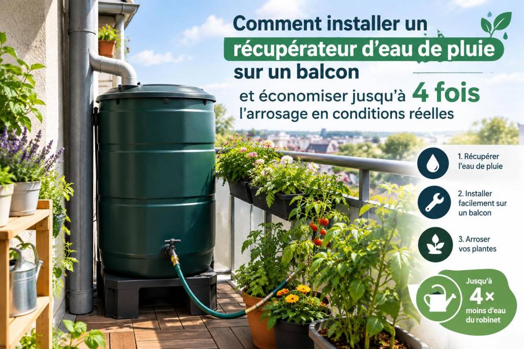 Comment installer un récupérateur d'eau de pluie sur un balcon et économiser jusqu'à 4 de l'arrosage en conditions réelles
